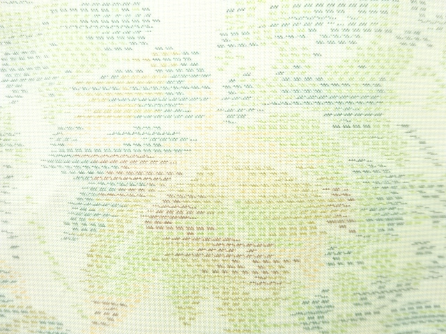JAPANESE KIMONO / ANTIQUE KIMONO / SILK / OSHIMA TSUMUGI / WOVEN LEAVES